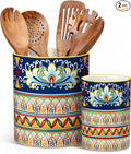 vancasso SIMI Utensil Holder, 7.3"+5.5" Porcelain Kitchen Utensil Holder by vancasso