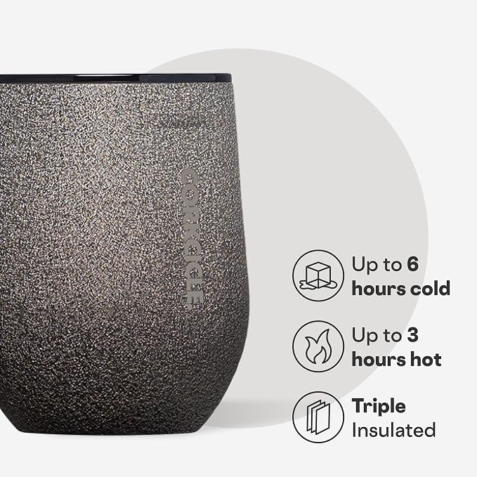 Corkcicle Stemless Wine Tumbler - Keeps Drinks Cold for 6 Hours - Triple-Insulated Stainless Steel - Non-Slip Base - Summer Drinkware Gift - Keeps Drinks Ice Cold - 12 oz - Steel Shadow - Image 3