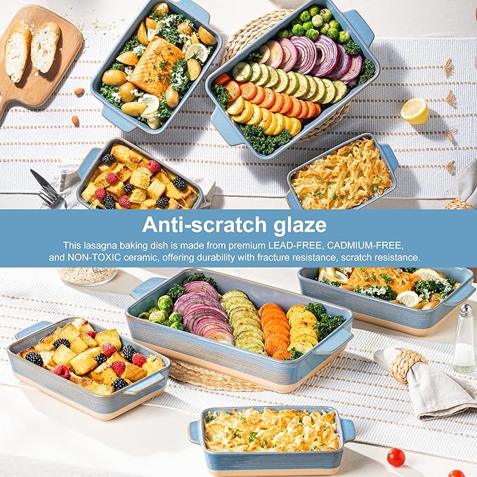 Dafuceramic Casserole Dishes for Oven, Baking Dishes, Ceramic Bakeware Sets of 4 - Image 4