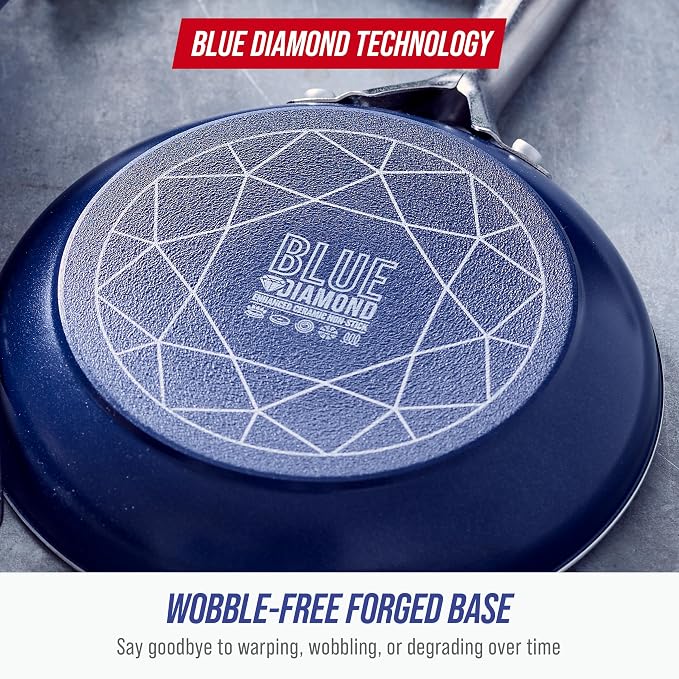 Blue Diamond 14 Piece Cookware Set, Diamond Infused PFAS & PFOA-Free Ceramic - Image 8