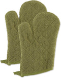 DII Basic Terry Collection 100% Cotton Quilted, Oven Mitt, Antique Green by DII