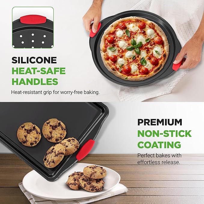NutriChef Non-Stick Kitchen Oven Baking Pans-Deluxe & Stylish Nonstick Gray - Image 6