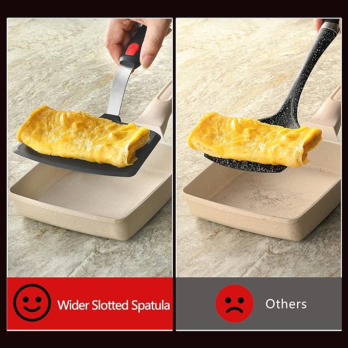 Silicone Wide Spatula, Slotted Turner - Image 5
