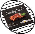 Black Oval Roasting Rack with Integrated Feet | Stainless Steel Kitchen Rack by GOURMEX