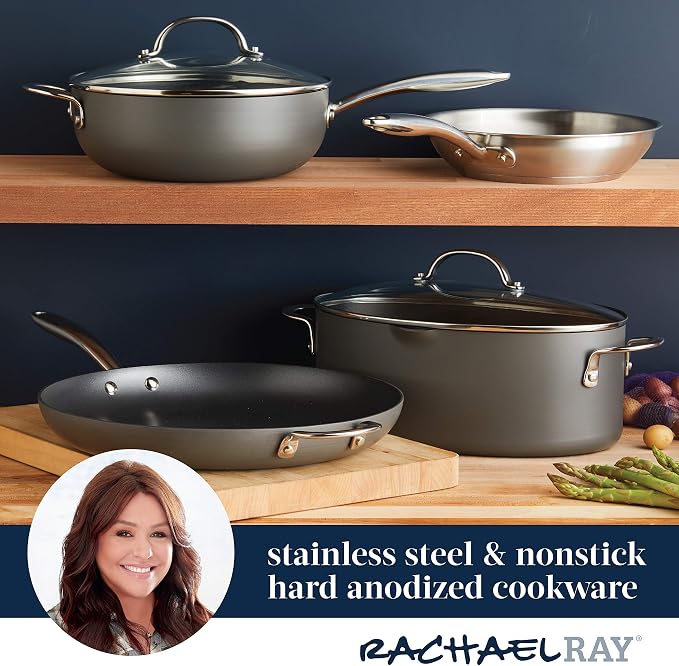 Rachael Ray Professional Hard Anodized Nonstick Sauce Pan/Saucepan/Saucier - Image 4