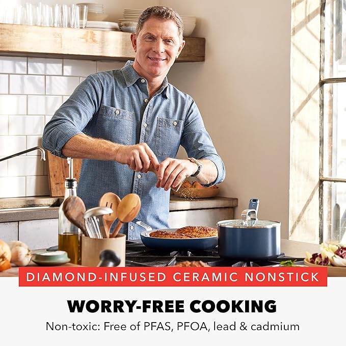 GreenPan x Bobby Flay 8" Nonstick Frying Pan Skillet, PFAS-Free Diamond Ceramic - Image 2