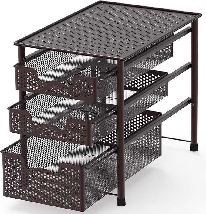 Simple Houseware Stackable 3 Tier Sliding Basket Organizer Drawer by SimpleHouseware