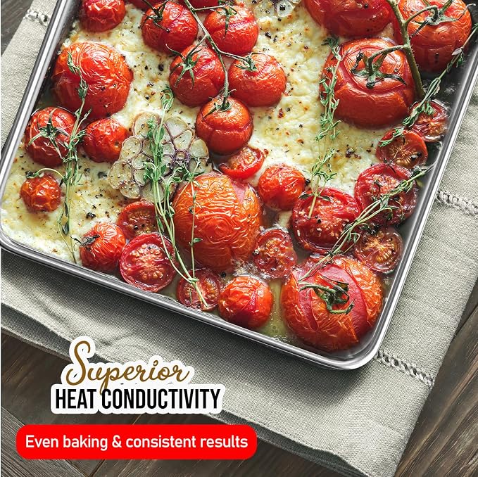 Eatex Aluminum Baking Sheet Set, 4 Pack Cookie Sheet Set, 9x13 Baking Pan Set - Image 6