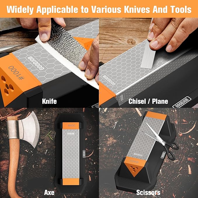 Extra Large Diamond Sharpening Stone Set 3 Side Grit 400/600/1000 Premium - Image 6
